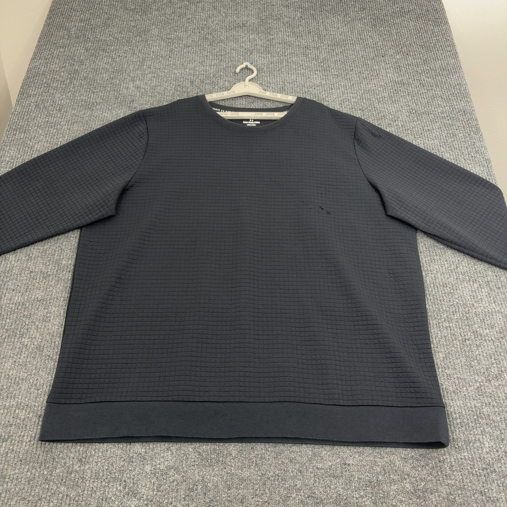 Under Armour Sweatshirt Mens‎ 4XLT Black Polyester Quilted Textured Athletic